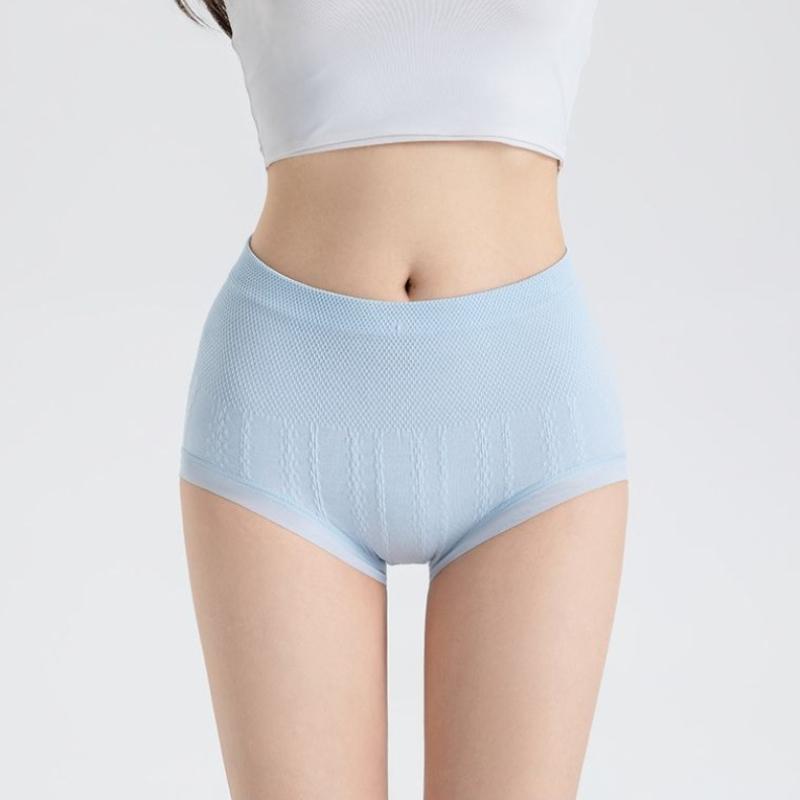 1Pc High-Waisted, Tummy-Control, Hip-Lifting, Shaping Cotton Briefs, Plus Size, Seamless Women's Underwear