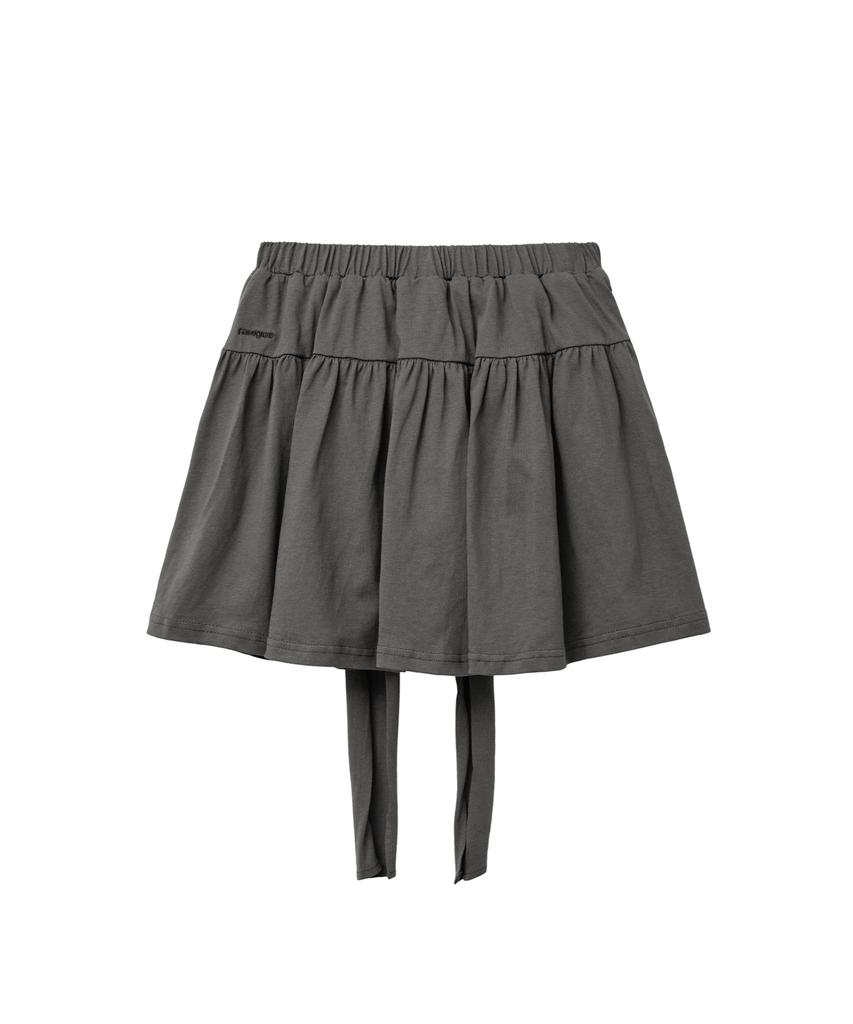 Lougeu Twist Tie Mini Skirt_Gray
