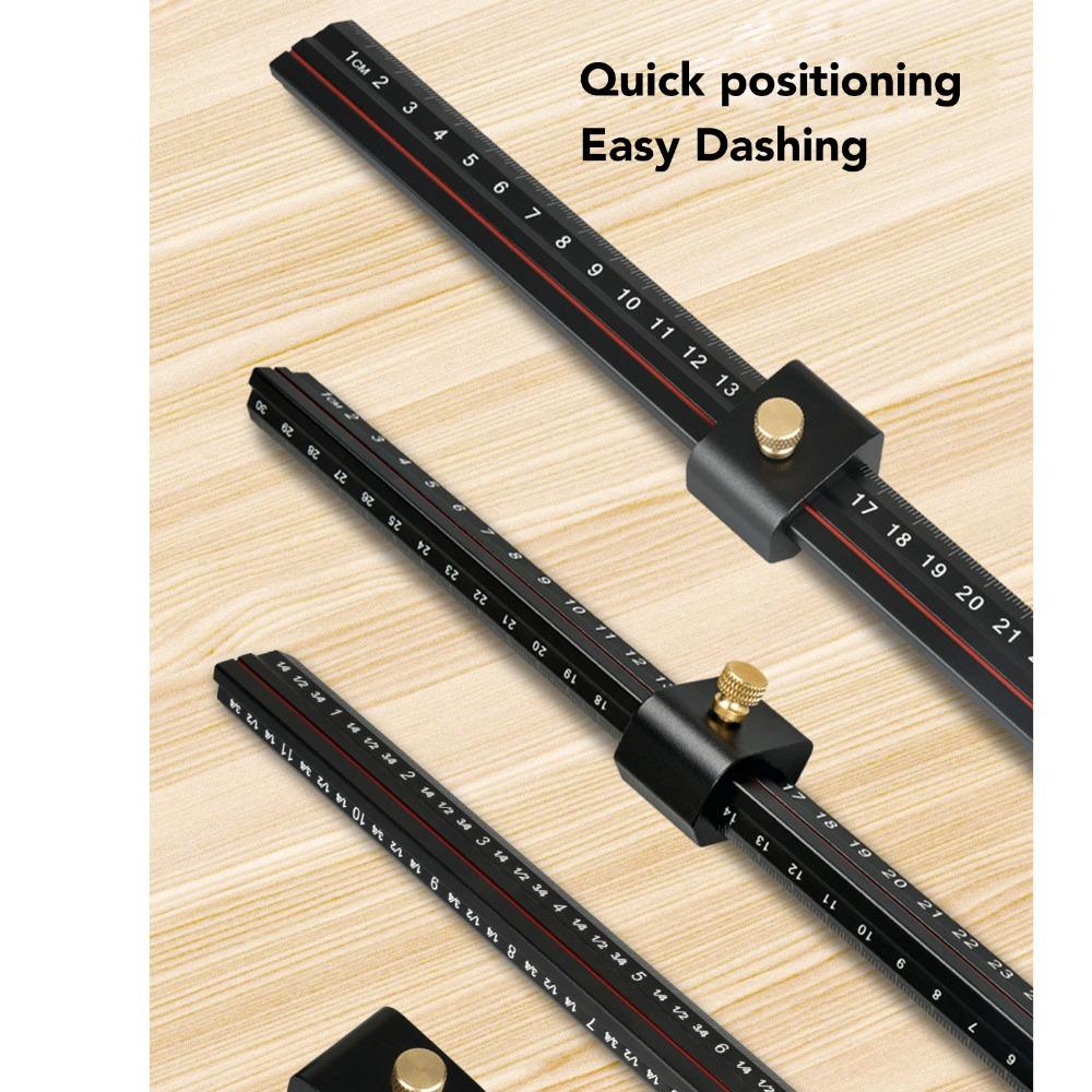 Clear Accurate Scales Sliding Ruler Adjustable Angle T Square Ruler L Shaped Ruler  For Carpenter