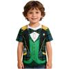 Kids Boys St Patricks Day Shirt 3D Print Round Neck Short Sleeve Pullover Shirt Fake 2-piece Style Top for Festival Party Stage