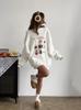 Cartoon Print Fleece-Lined Sweatshirt: Stylish Age-Reducing Hip-Hop Top for Autumn/Winter