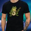 T-Shirt Herren Frosch spielt Banjo Motiv Baumwolle Größe S bis 5XL