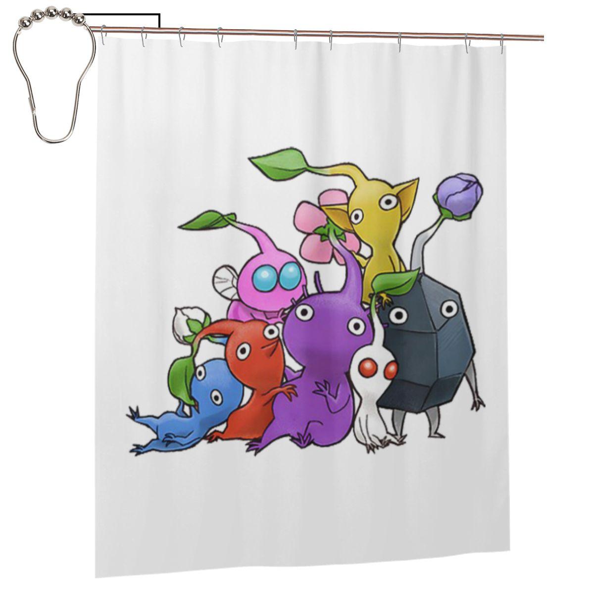 

Pikmin Ideas Game Art Shower Curtain Bathroom Polyester Waterproof Bath Curtains With Hooks W60H190(CM)-1 Pcs