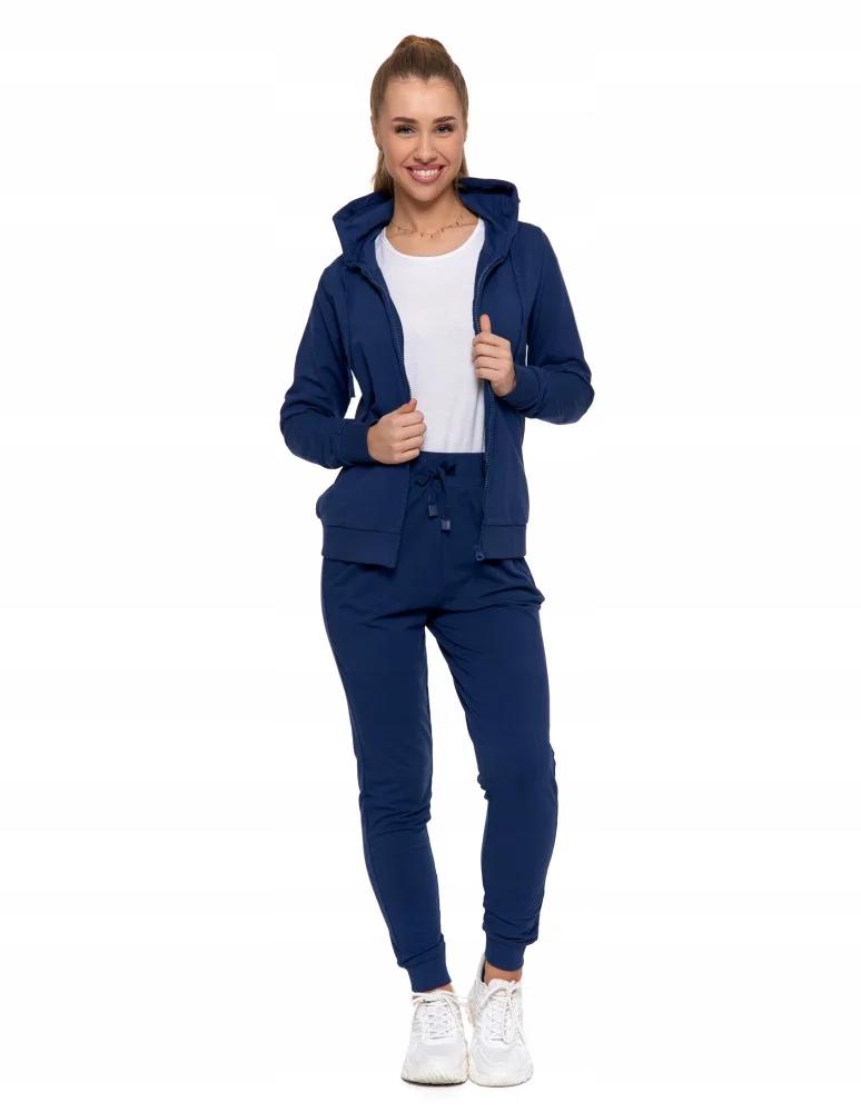 Women's Sweatshirt with Hood, Cotton, Fashionable, Zipper, Soft, MORAJ S NAVY