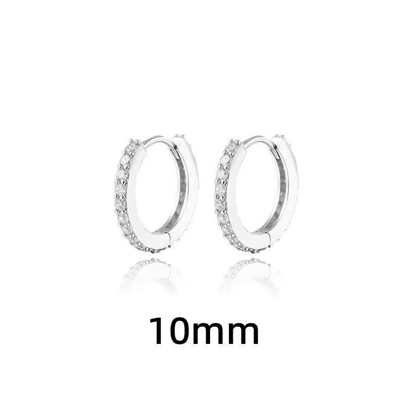 2 Stück/Paar Anlaufgeschützte Metall Zirkonia Creolen Ohrringe Gold Silber Farbe Huggie Knorpel Ohrring Piercing Schmuck