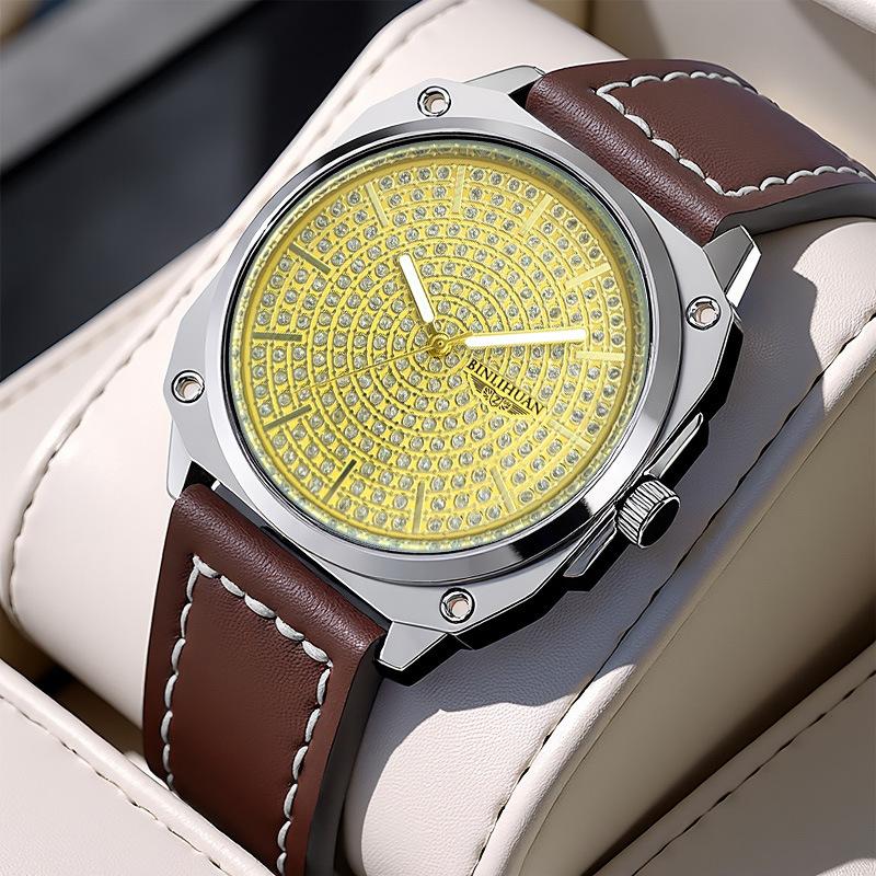 Мужские часы JYL Студенческие Модные Повседневные Кожаный Ремешок [Men s Brown Leather] китай розовый