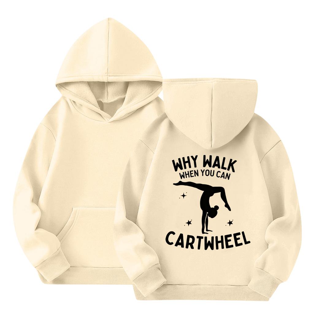 Children's Casual Round Neck Printed Pullover Long-sleeved Hooded Sweatshirt Top