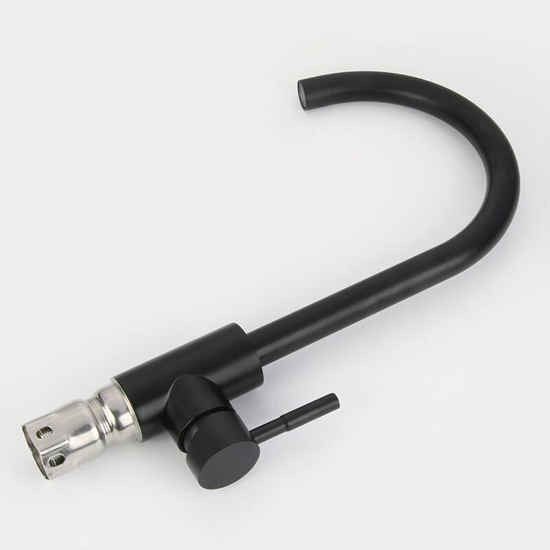 Grey Nizi Matte Black Stainless Steel Gooseneck Kitchen Faucet