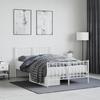 VidaXL Metal Bed Frame with Headboard/Footboard White 120x200cm 374502
