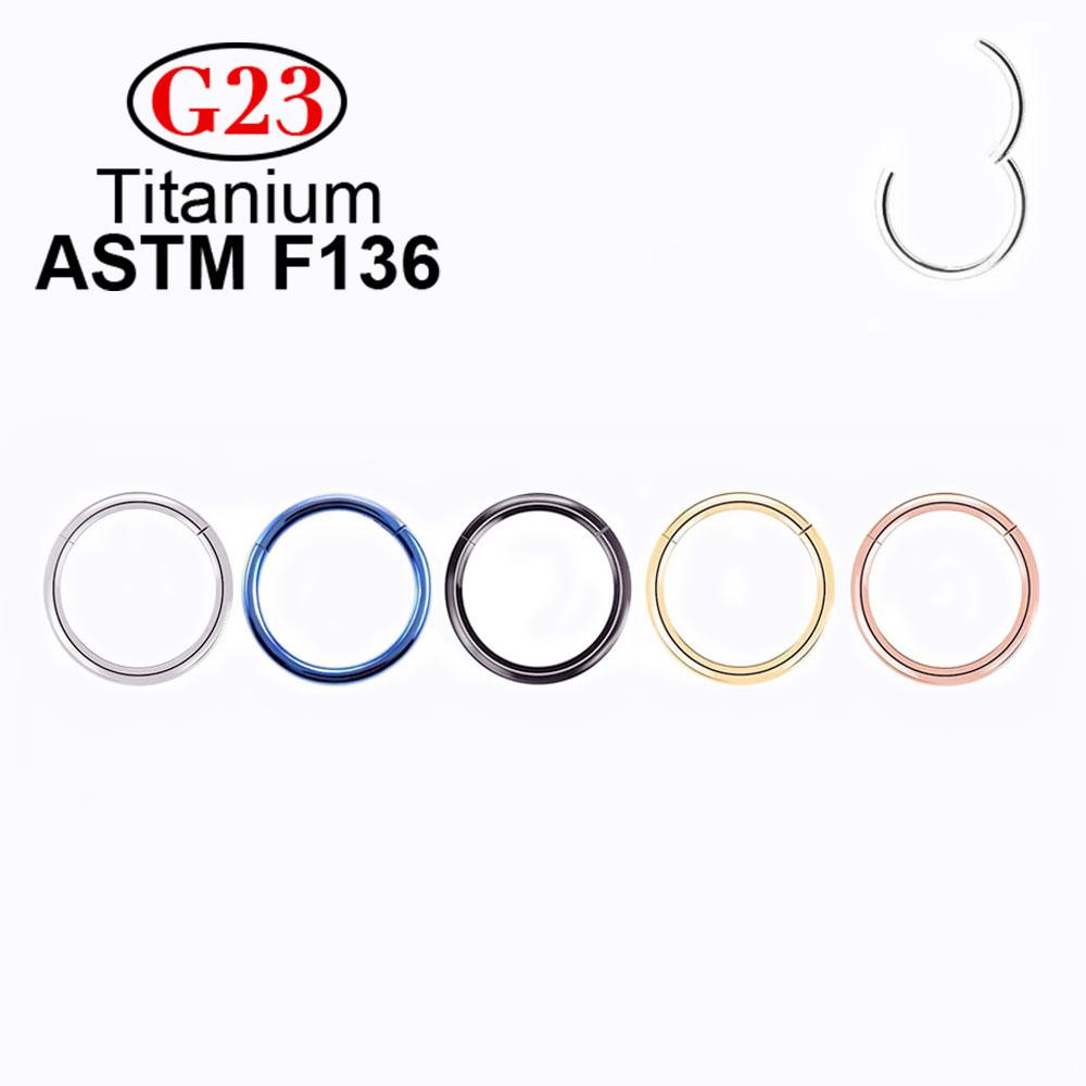 Nose Ring Piercing G23 ASTM F136 Titanium Clicker Ear Cartilage Earring Helix Septum Rings Body Jewelry