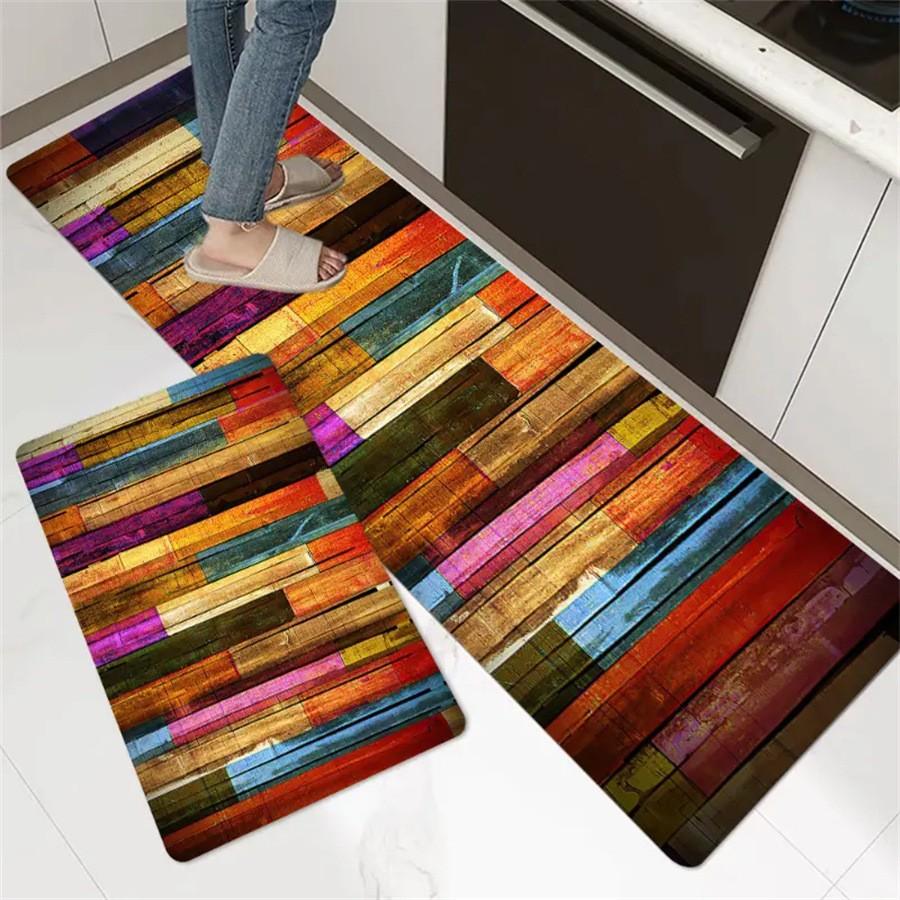 1pc Colored Board Printed Kitchen Floor Mat Household Carpet Non-Slip Door Mats Rug Home Decor