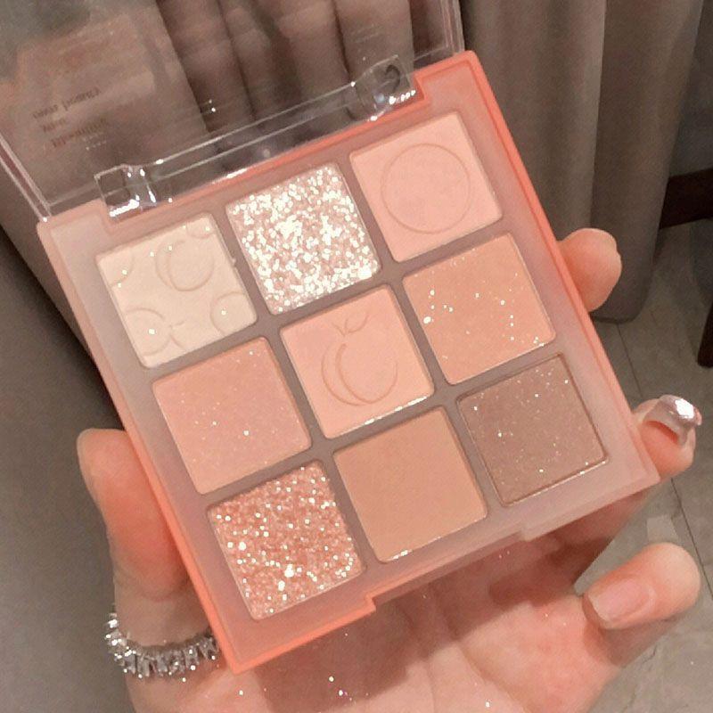 Multi-color Selection For Women Nine-Color Waterproof Matte & Glitter Eyeshadow Palette - Long-lasting, Sweat-proof, and Brightening