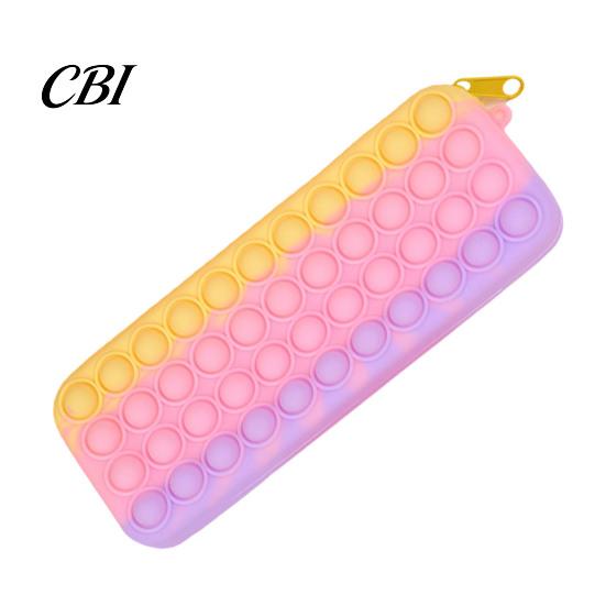 Decompression Pencil Case Pop Case, Large Capacity Silicone Storage Bag, with Relief Bubble Toy Stationery for Kids School Office Stress