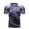 Men's 3D Digital Printed Short Sleeve T-shirt Animal Pattern Sports Tight Fit Large Size Casual Shirt for Autumn