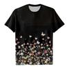 Summer Round Neck Floral Pattern 3D Print Top Fashionable Casual Short Sleeved Women's T-shirts