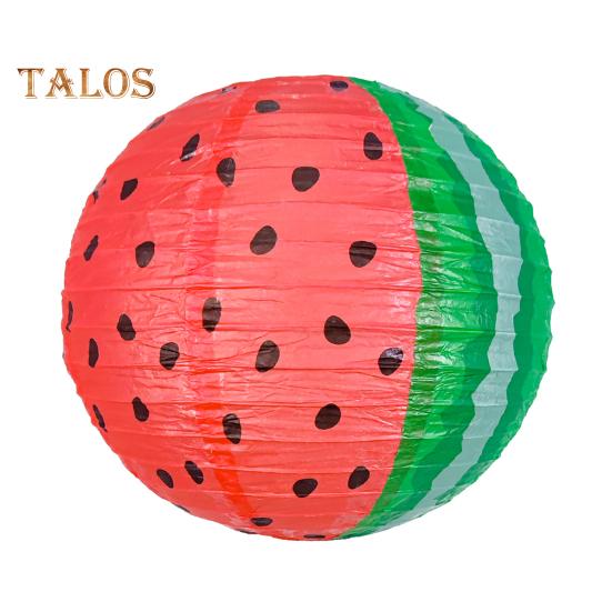 Papierowy Lampion Kształt Arbuza Impreza Hawajska Plażowa Dekoracyjny Lampion Wewnętrzny Zewnętrzny Świąteczna Atmosfera Dekoracja