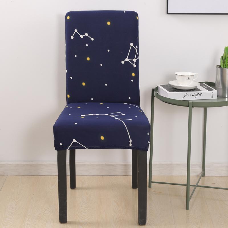1PC Bedruckter Stuhlbezug, Stretch, waschbar, abnehmbar, große elastische Stuhlbezüge, Sitzbezug für Bankett, Hotel, Küche, Wohnzimmer