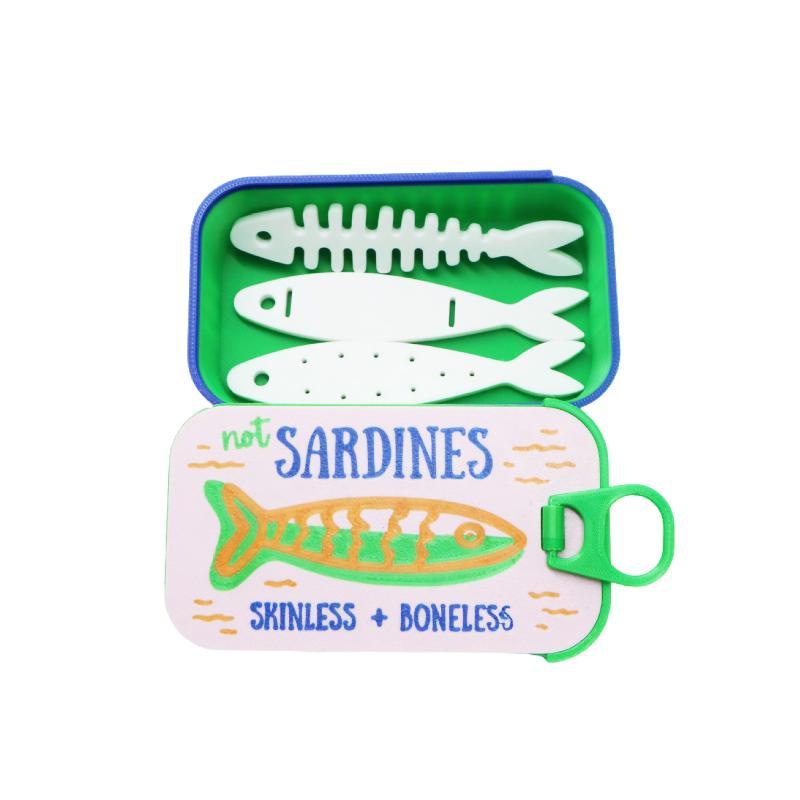 Sardine Tin Jewelry Box 3D Printed Easy Open Durable Small Jewelry Organizer for Rings Earrings Perfect for Dresser Decor