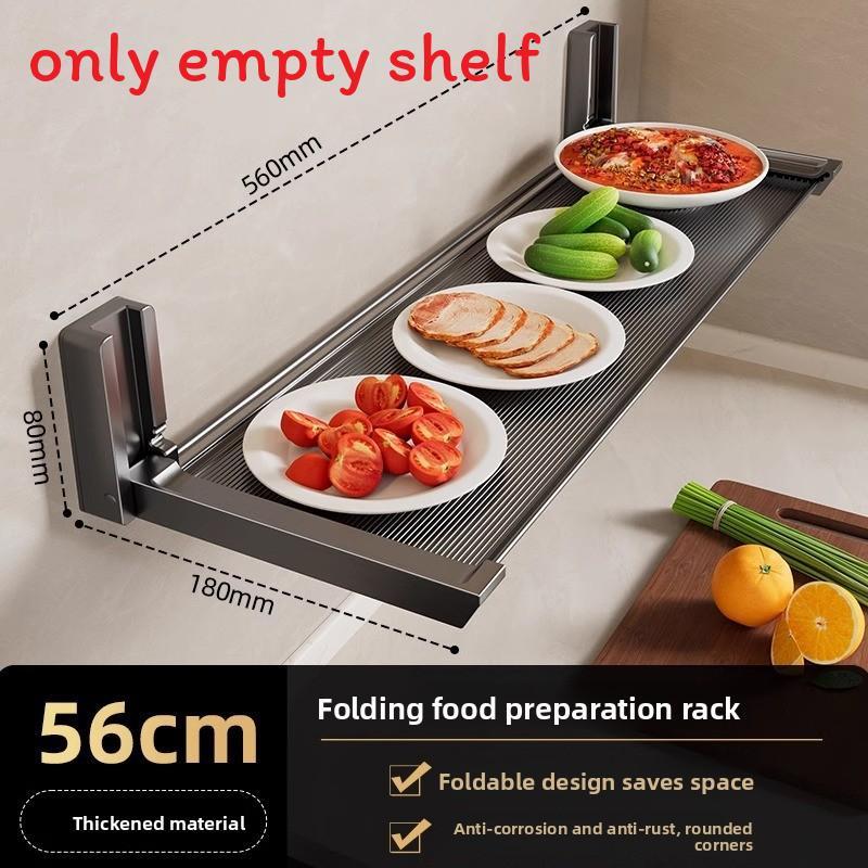 Modern Minimalist Aluminum Wall Mount Kitchen Storage Rack With Foldable Design For Home Use