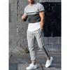 Men'S Athletic Suit  Regular Fit 2pcs Set | Pattern Short Sleeve T-Shirt And Long Pants