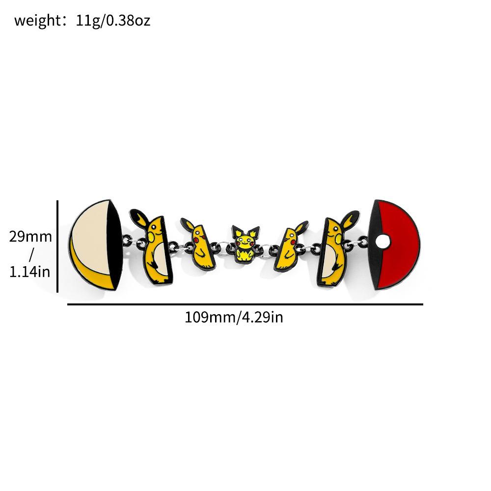 Personalized creative cartoon Pokémon Pikachu brooch Pokémon chain elf ball Pokémon