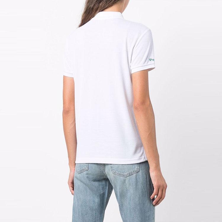 Polo Ralph Lauren Pony Besticktes Kurzarm-Poloshirt Damen Oberteile Weiß 211806666-001