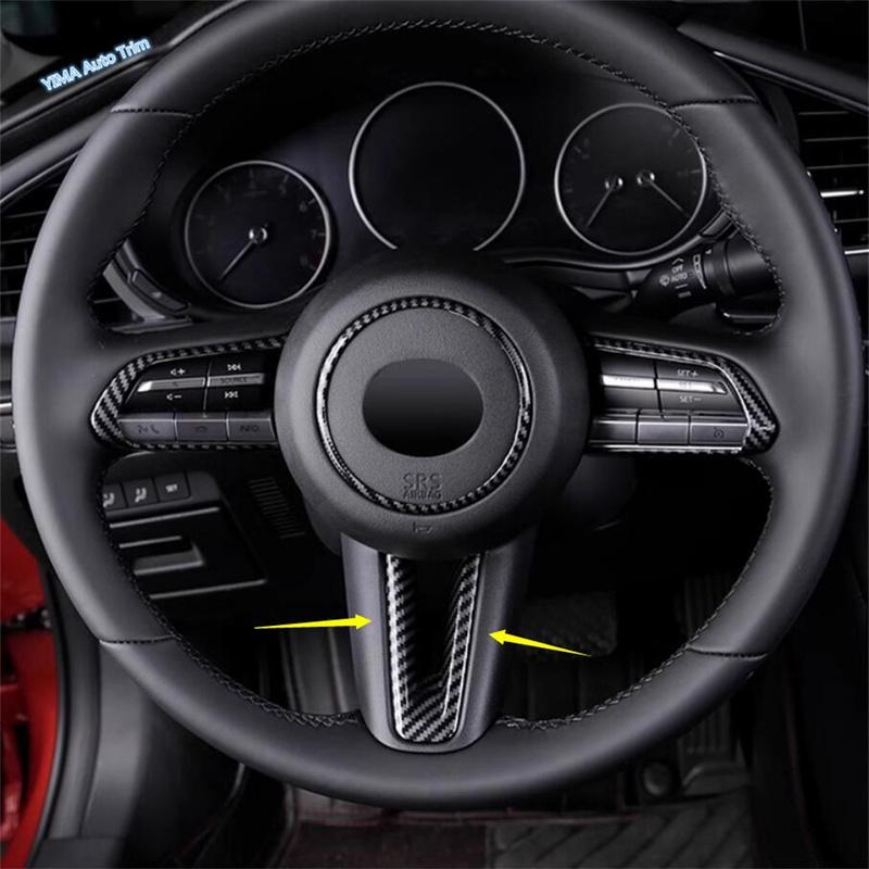 ABS Carbon Fiber Look / Red Car Steering Wheel Decoration Panel Cover Trim Fit For Toyota Corolla Cross - 2025 Accessories