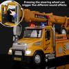 Alloy Excavator Mixer Truck Crane Transport Car Model Toy Music Light Doors Opened Engineering Vehicles Toys Collectible Item