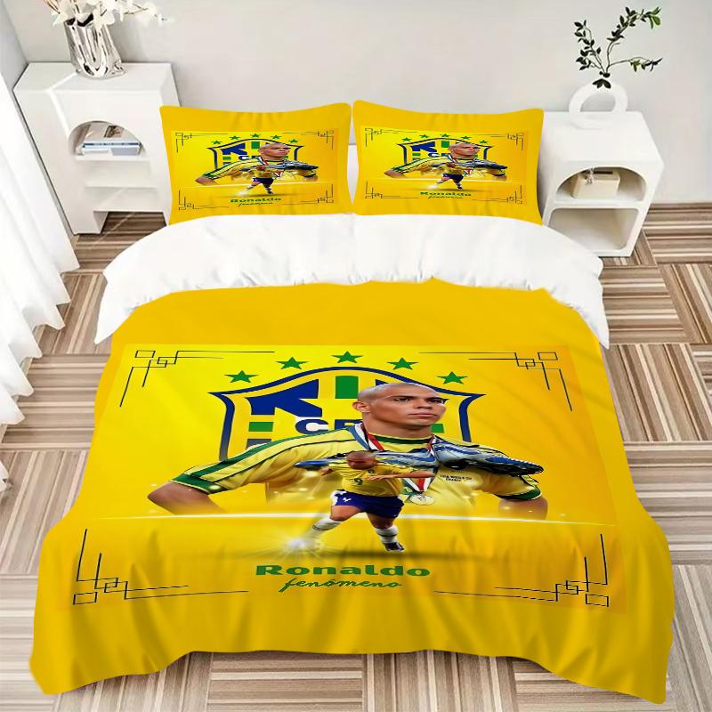 3 Pezzi Set Biancheria da Letto Leggenda del Brasile Ronaldo Per Tutte le Misure Nuovo Copriletto Stampato 3D Piumone Copripiumino Federa Decorazione Camera da Letto