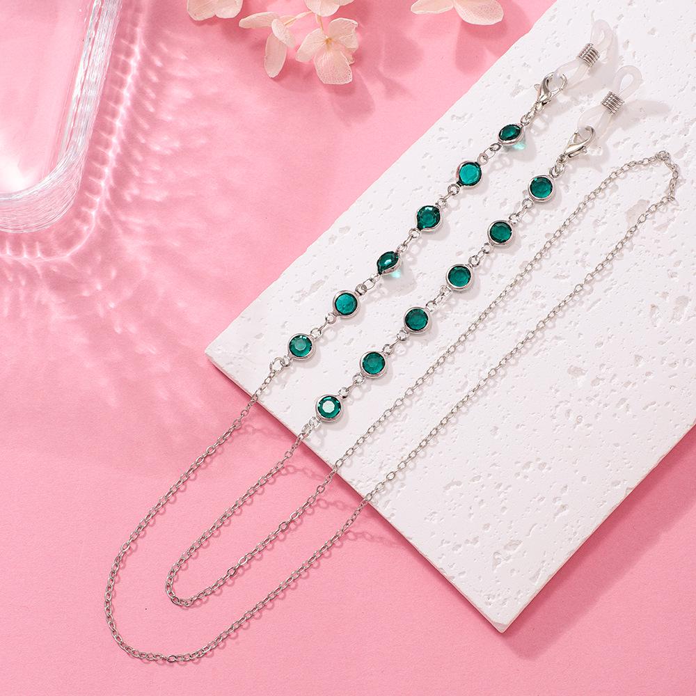 Colorful Crystal Eyeglass Chain – Non-slip Lanyard for Women, Fashionable European and American Style