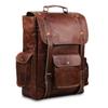 Handgefertigter Vintage-Rucksack aus echtem braunem 100 % Leder, Reisetasche, Unisex