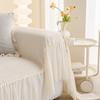 Cream Style Sofa Throw, Full Coverage All-Season Lace Skirt Sofa Cover, Universal Full Package Blanket
