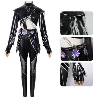 Rumi Zoey Mira Cosplay  Cosplay Costume Wig Girls Black Golden Suit Child Halloween Party Role Playing Outfit