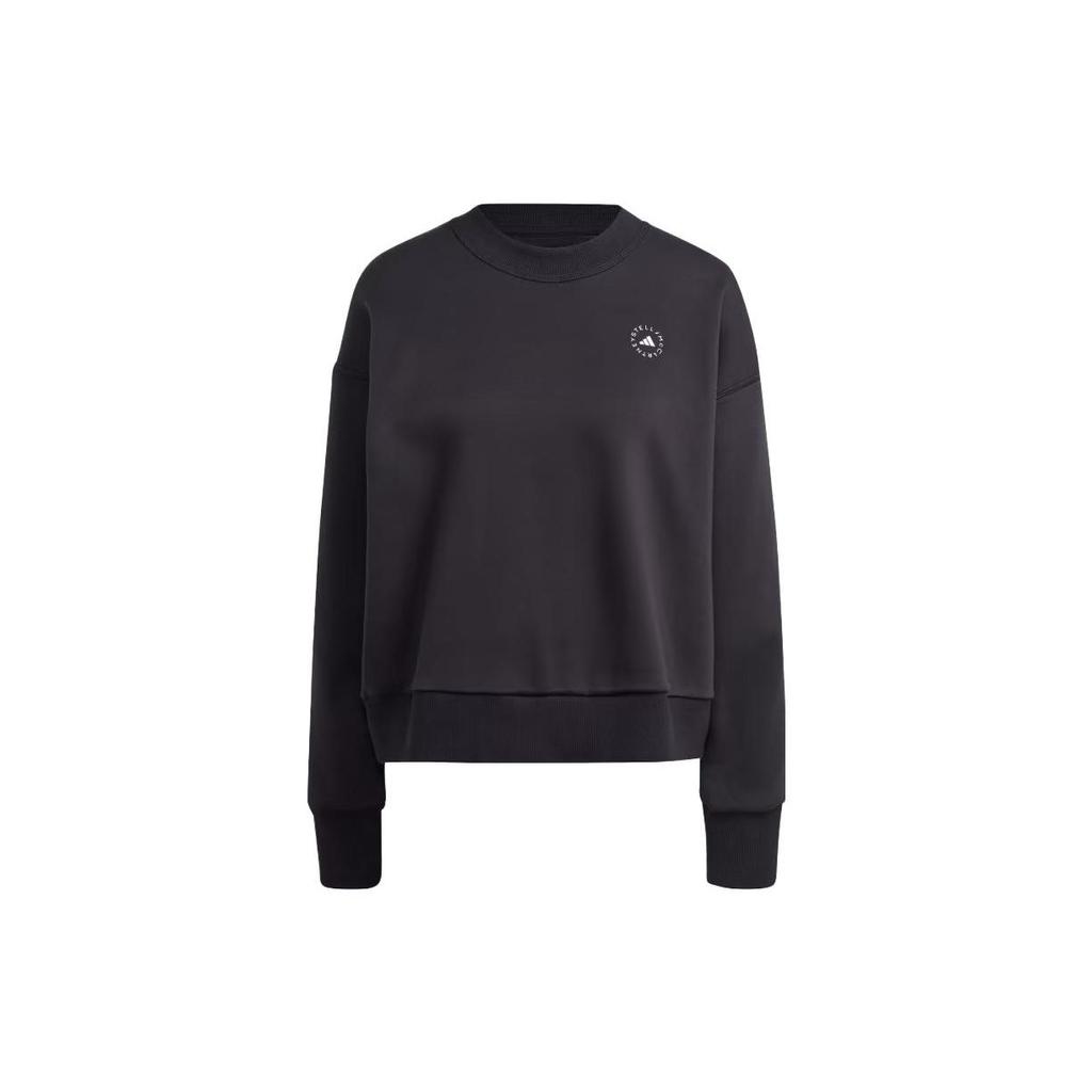Adidas X Stella McCartney Pure Logo Sweatshirt with Round Neck and Long Sleeves Women Tops Black IQ2635