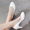 Fashion 2024 High Heels Shoes Women White Wedding Shoes Thick High Heels Fashion Party Pumps Footwear Yellow Red Big Size 35-41