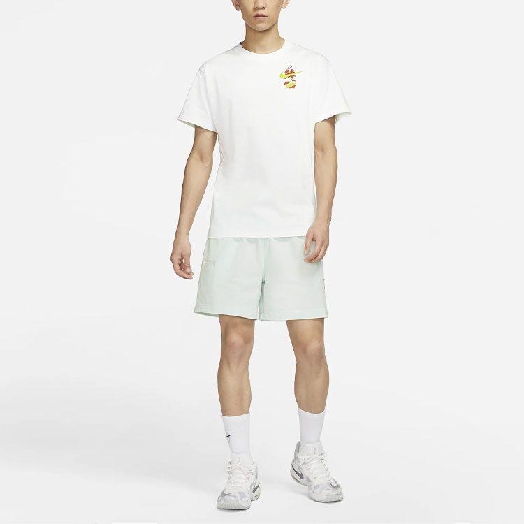 Nike T Shirts Men's White Crew Neck Moderate Straight Fit DO2320-100