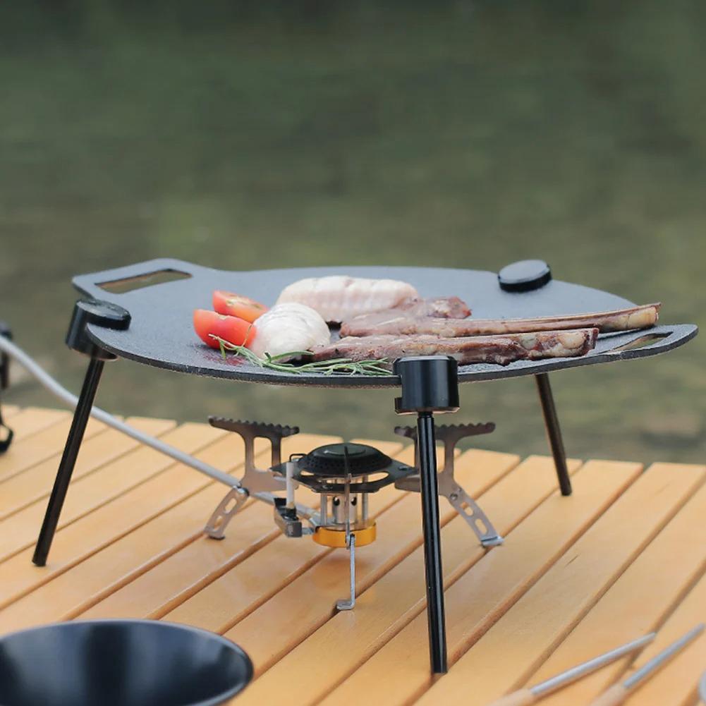 Odnímatelný stojan na grilovací pánev, Vertikální trojnožka Grilovací BBQ podnos Stojan, Trojúhelníkový držák Hliníková slitina Trojnožka Venkovní grilovací deska Pro venkovní BBQ