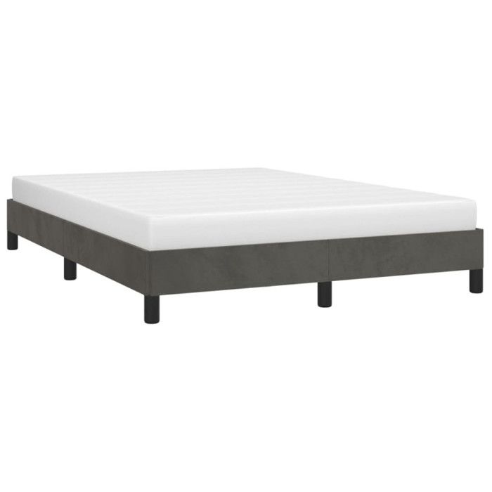 346971 vidaXL Bed Frames Dark Grey 140x190 Cm Velvet