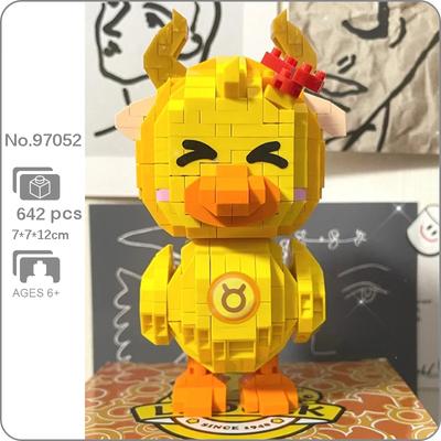 97052 zodíaco taurus pato animal constelação animal de estimação boneca 3d modelo mini blocos de diamante tijolos brinquedo de construção para crianças sem caixa