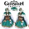 Impact Genshin Venti Cosplay Full Set Costume Party Dress Adult Halloween Women