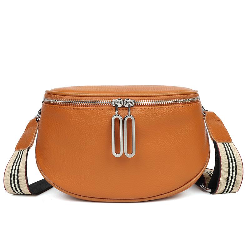 Leather women's bags autumn and winter new trendy fashion soft leather shoulder messenger bag first layer cowhide saddle bag