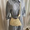 Net Pouch Yarn Woven Crossbody Bag Large Capacity Hollow Fishnet Bag Crochet Shoulder Pouch  School