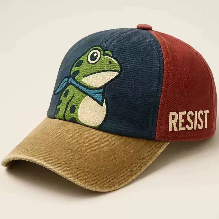 

Fashion digital print hat personality big brim American hot sale 3D full print cap frog Adjustable (55-60cm)