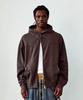 Thevinylhouse Dyed Hoodie Zip-Up Brown