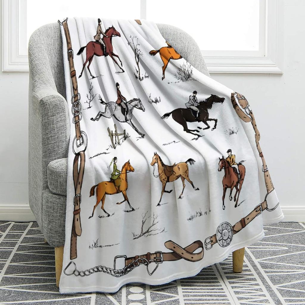 Horse Blanket Gifts for Women Girls Birthday Valentine's Day Lovers Adults Kids Couch Chair Bed Travelling Camping