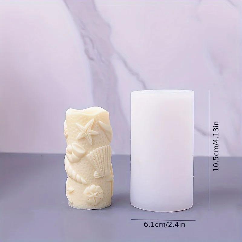 Shell Candle Mold, Cylinder Mold, Fish Silicone Wave Spiral Candle Mold - Silicone Resin Casting Molds for Candle, Resin, and So