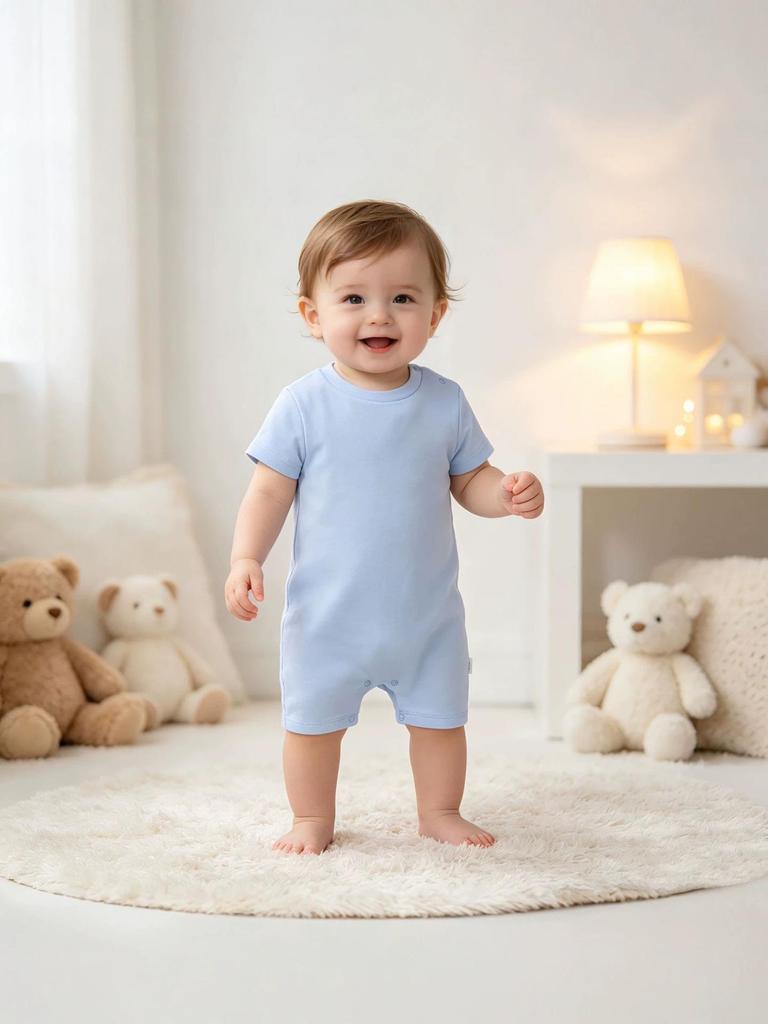 A-class Pure Cotton Newborn Short Sleeve Romper - Summer Thin Style Pajamas