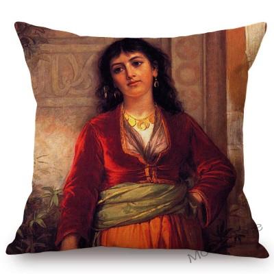 Aestheticism Master John Waterhouse Ancient Greek Myths Goddess Oil Painting Sofa Pillow Case Young Girls Linen Cushion Cover