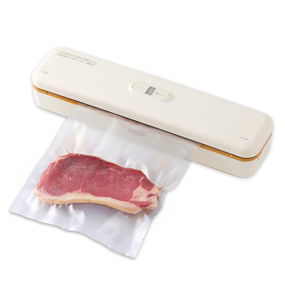 

Iris Ohyama Vacuum Packing Machine Food Sealer 2022 bags x 3 pieces Various sizes Easy to use 50kPa Slim White [Vacuum Model] Dedicated included