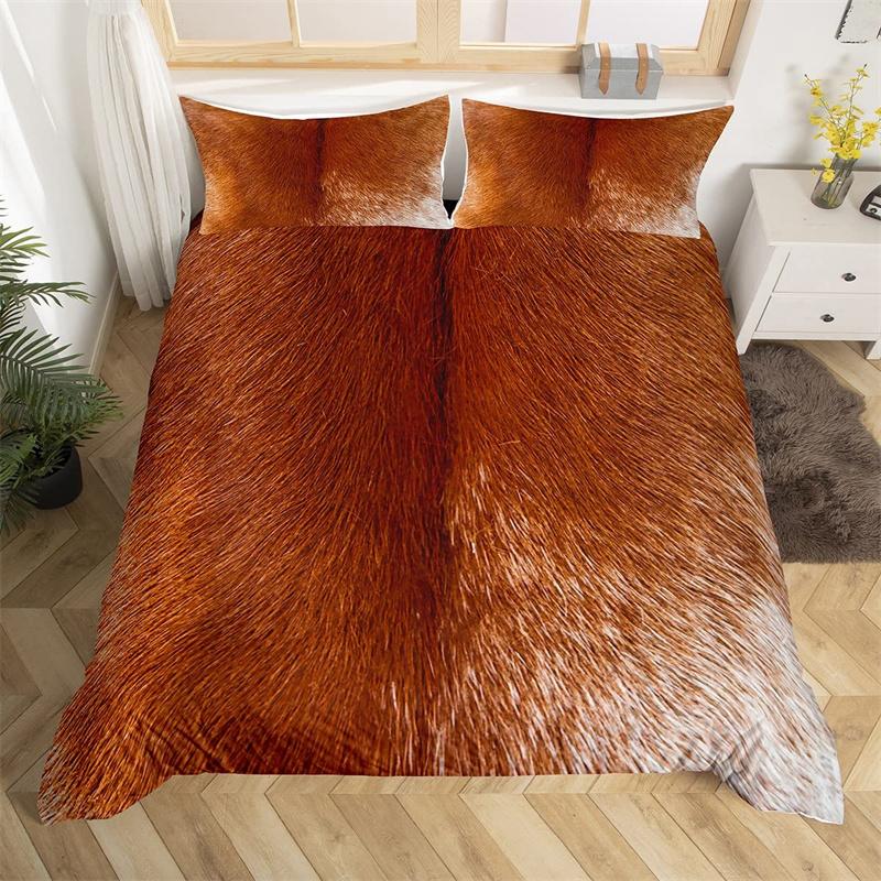 Cowhide Duvet Cover Queen Microfiber Western Farmhouse Animal Skin Fur Bedding Set 2/3pcs For Kids Teen Cattle Cow Quilt Cover